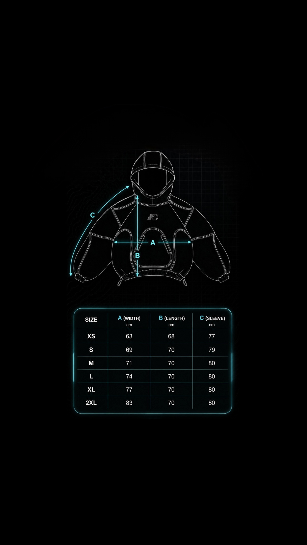 Таблица размеров TTS Reflective Jacket